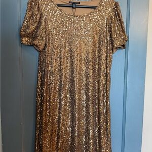 Cable & Gauge Gold Sequin Midi Dress